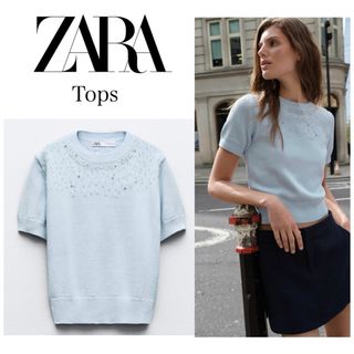 ザラ(ZARA)の【限定セール】大人気ビーズトップス(Tシャツ(半袖/袖なし))