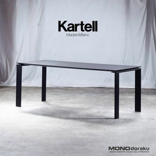 カルテル(kartell)のダイニングテーブル カルテル Kartell FOUR 190 フォー ワークデスク ブラック ラミネート天板 イタリアモダン シンプルモダン PCデスク 作業台 デザイナーズ(ダイニングテーブル)