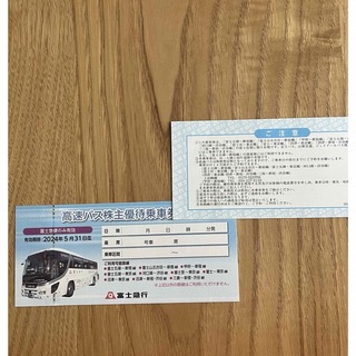 高速バスチケット2枚　富士急行線(その他)