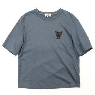 エルメス(Hermes)のエルメス 2021年 ハローミスターファリエール Tシャツ カットソー クルーネック ショートスリーブ 丸首 半袖 メンズ グレーブルー XS イタリア製 HERMES(Tシャツ/カットソー(七分/長袖))