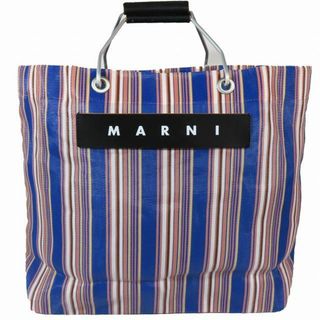 Marni - マルニ MARNI フラワーカフェ マルチカラー ストライプ トートバッグ 