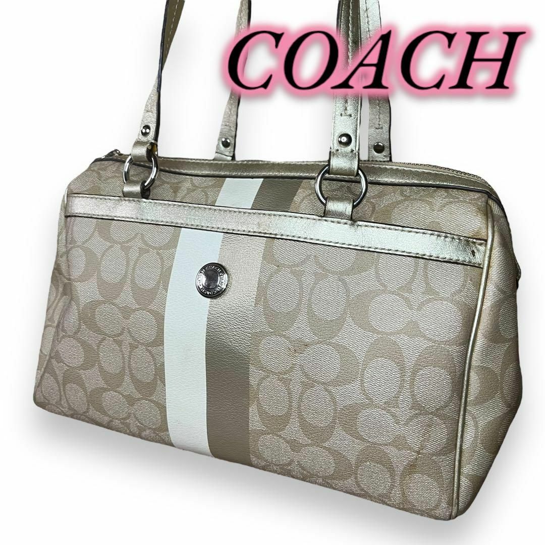 COACH(コーチ)のCOACH　コーチ　ハンドバッグ　ボストンバッグ　PVCレザー　シグネチャー レディースのバッグ(ハンドバッグ)の商品写真