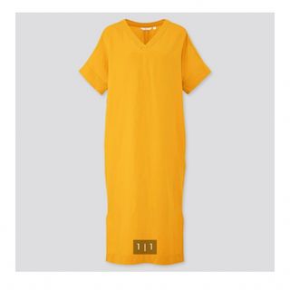 ユニクロ(UNIQLO)のユニクロ　リネンブレンドコクーンワンピース（半袖）(ロングワンピース/マキシワンピース)