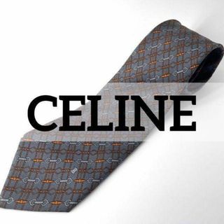 celine - スペイン製 ヴィンテージ CELINE シルクネクタイ グレー マカダム 結婚式