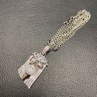 18k gp czダイヤ ジーザス ネックレス シルバー アバランチの 18k gp czダイヤ ジーザス ネックレス シルバー アバランチの