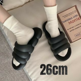 【26ｃｍ】もこもこ サンダル スリッパ 室内 屋外(サンダル)