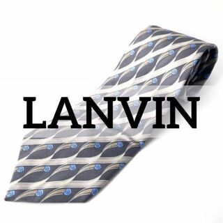 ランバン(LANVIN)のフランス製 美品 LANVIN シルクネクタイ バラ ボタニカル 結婚式 入学式(ネクタイ)