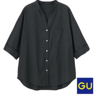 GU - GU　ジーユー　ワイドスリーブシャツ(5分袖)　XL