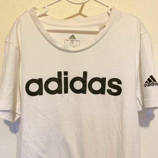 アディダス(adidas)のadidas アディダス　L Tシャツ　半袖　ロゴ　白　カジュアル　レディース(Tシャツ(半袖/袖なし))