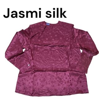 レディーストップス　Jasmi Silk(ジャスミシルク)　ワインレッド色　新品(シャツ/ブラウス(長袖/七分))