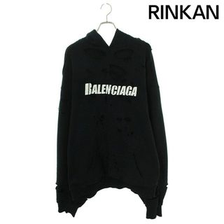 バレンシアガ(Balenciaga)のバレンシアガ  659403 TKVB6 デストロイ加工ロゴミディアムフリースパーカー メンズ M(パーカー)