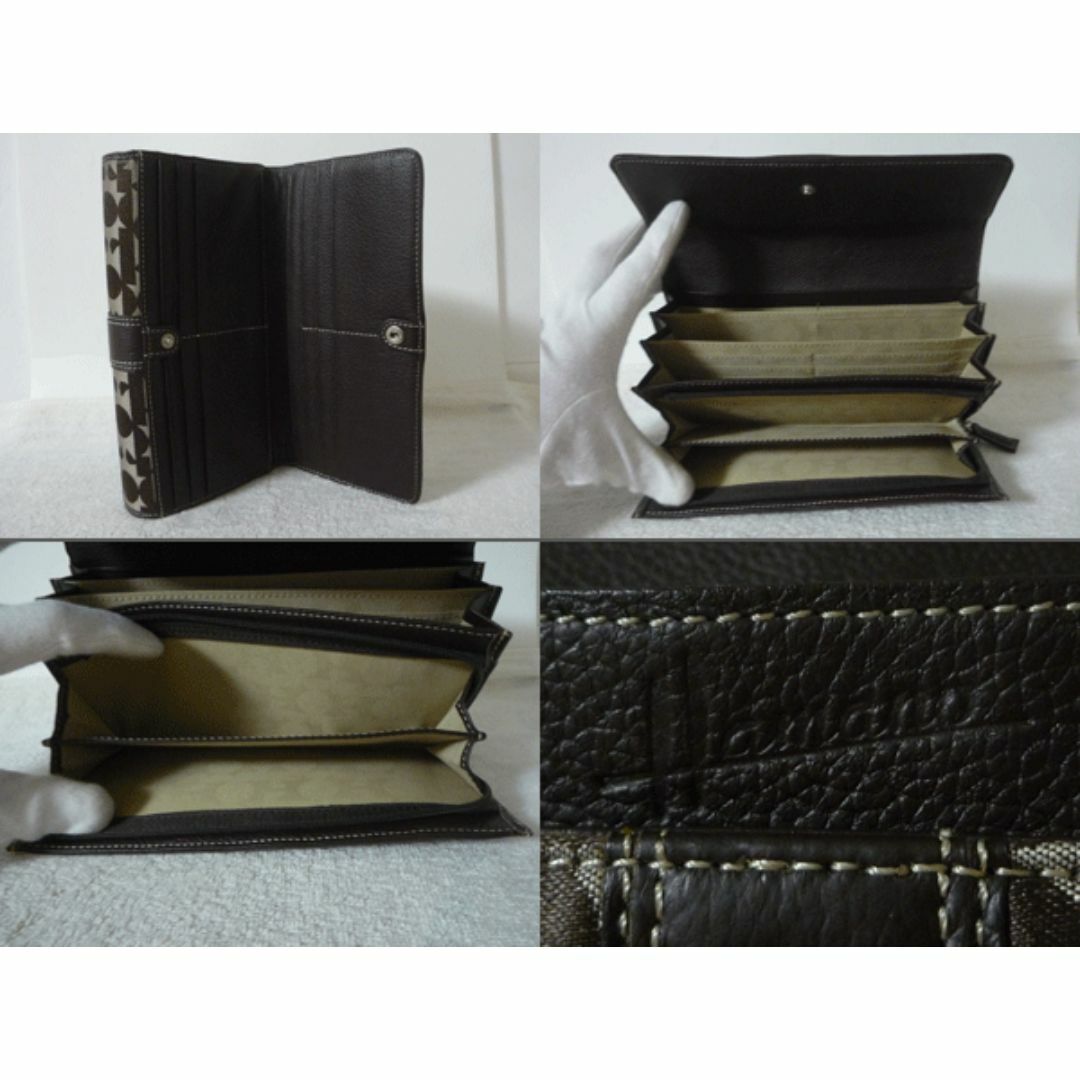 濱野皮革工藝/HAMANO(ハマノヒカクコウゲイ)の美品　ハマノ　濱野　HAMANO　ポリエステル　レザー　長財布　ロングウォレット レディースのファッション小物(財布)の商品写真