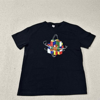 SHEIN（シーン）ルービックキューブ 半袖Tシャツ　黒　150cm(Tシャツ/カットソー)