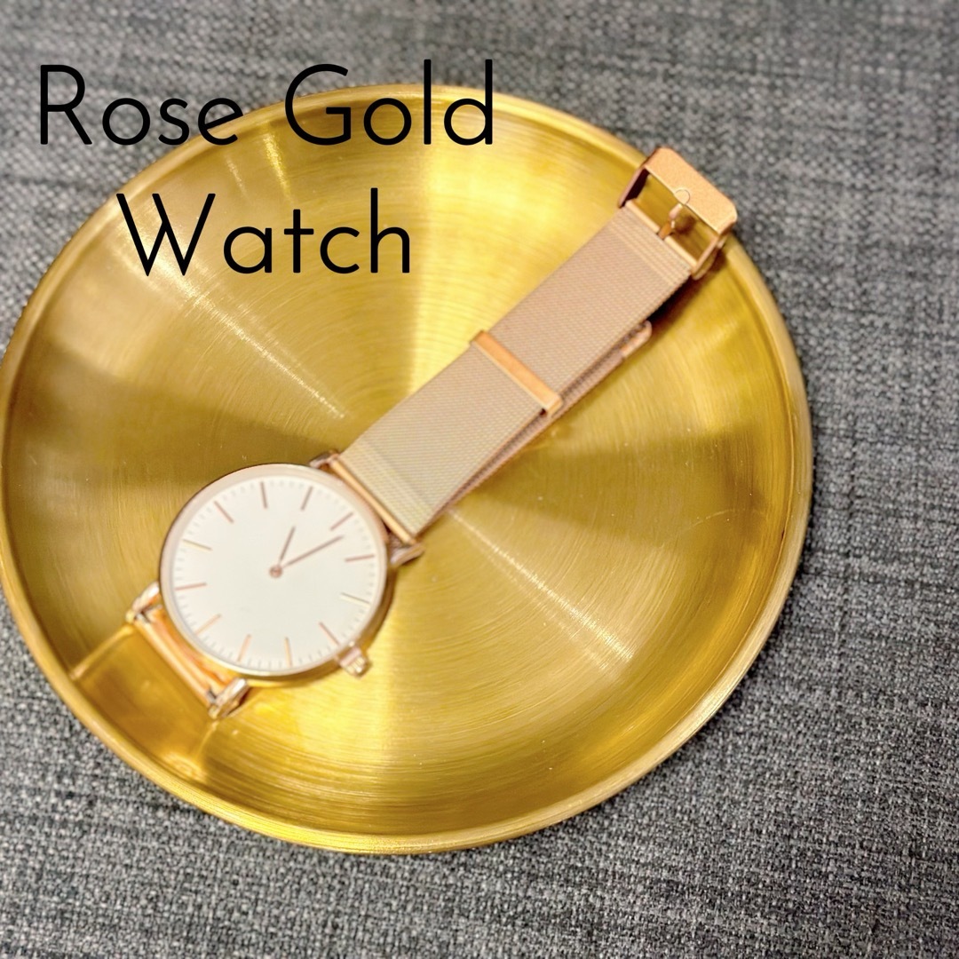 【ローズゴールド×ホワイト】ステンレス 腕時計 女性 韓国 レディースのファッション小物(腕時計)の商品写真