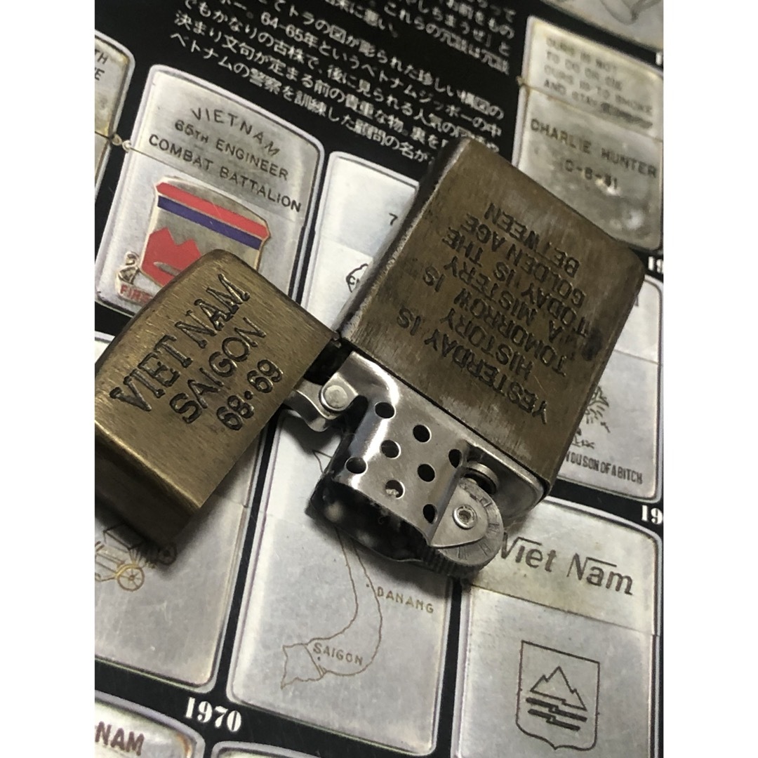 ZIPPO(ジッポー)の【ベトナムZIPPO】本物 1968年製ベトナムジッポー「ベトナム地図」スリム メンズのファッション小物(タバコグッズ)の商品写真