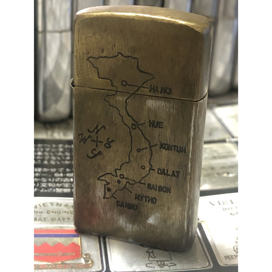 ZIPPO(ジッポー)の【ベトナムZIPPO】本物 1968年製ベトナムジッポー「ベトナム地図」スリム メンズのファッション小物(タバコグッズ)の商品写真