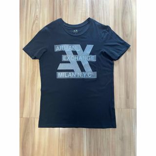 ARMANI EXCHANGE - アルマーニエクスチェンジ　半袖Tシャツ　ブラック　表記S  コットン　ラメロゴ