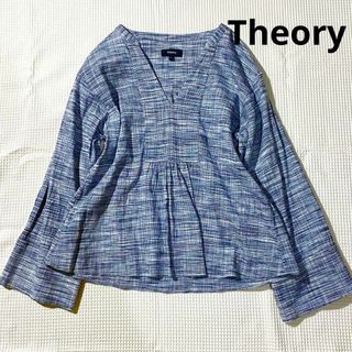 セオリー(theory)の【美品】Theory セオリー　MATARA.S スキッパーブラウス　リネン混(シャツ/ブラウス(長袖/七分))