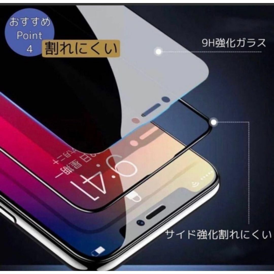 【iPhone13】☆高性能ゴリラガラス覗き見防止フィルム＋カメラ保護セット スマホ/家電/カメラのスマホアクセサリー(保護フィルム)の商品写真