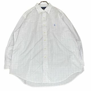 ラルフローレン(Ralph Lauren)のラルフローレン BD長袖シャツ ヤーマス ポニー刺繍 チェック ホワイトf42(シャツ)