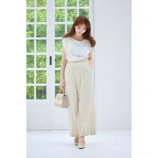 ハーリップトゥ(Her lip to)のherlipto Manhattan Wide Leg Pants - ecru(ワークパンツ/カーゴパンツ)