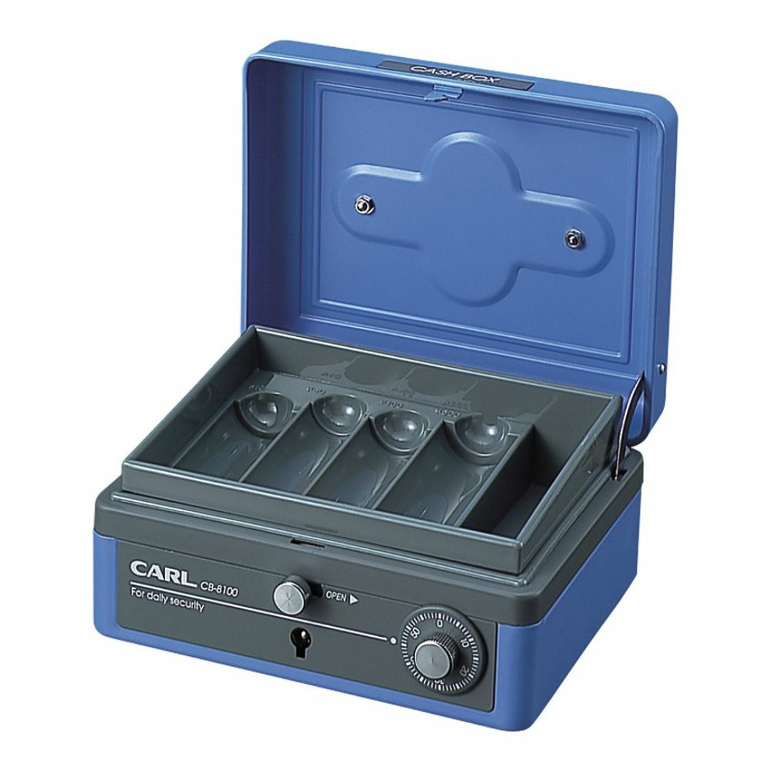 【サイズ:B7】カール事務器 手提げ金庫 小型 キャッシュボックス B7 ブルー その他のその他(その他)の商品写真
