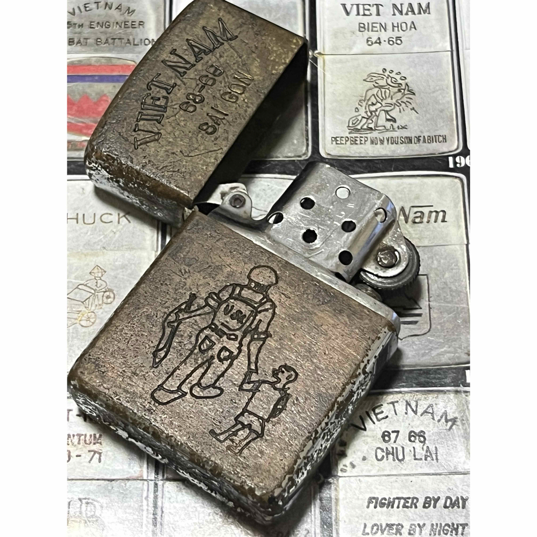 ZIPPO(ジッポー)の【ベトナムZIPPO】本物 1968年製ベトナムジッポー「兵士と子供」SAIGO メンズのファッション小物(タバコグッズ)の商品写真