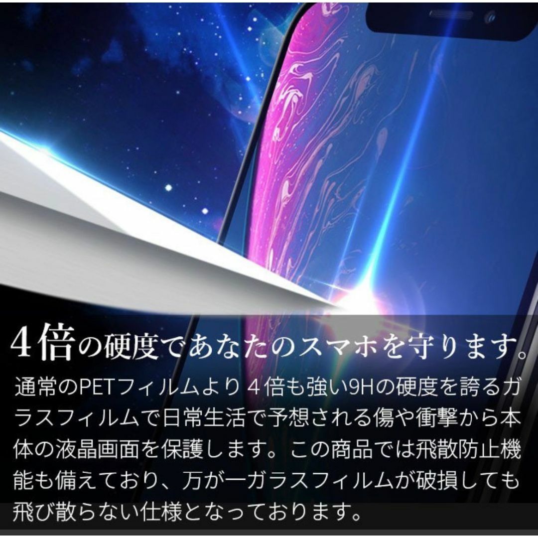 【最高品質　全面保護　高硬度9H】iPhone15　全画面強化ガラスフィルム スマホ/家電/カメラのスマホアクセサリー(保護フィルム)の商品写真