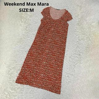 ウィークエンドマックスマーラ(Weekend Max Mara)のマックスマーラ 総柄 レーヨン ロングワンピース サイズM ブラウン系(ロングワンピース/マキシワンピース)