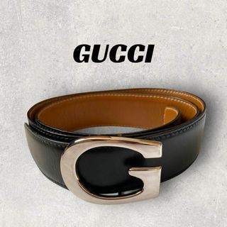 グッチ(Gucci)の【美品】グッチ　ベルト　ブラック×ブラウン 　G金具(ベルト)