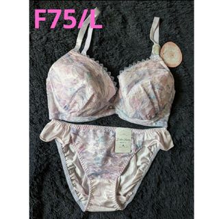 Ｆ７５/Ｌ★Dolce Fiora★パステルレースブラジャーショーツセット★新品(ブラ)