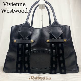 Vivienne Westwood - ヴィヴィアンウエストウッド　トートバッグ　オーブ　黒　レザー　スエード　A4可