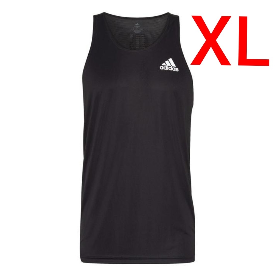adidas - アディダス ランニングタンクトップ ブラック XLサイズ adidas - アディダス ランニングタンクトップ ブラック XLサイズ