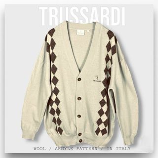 Trussardi - 【トラサルディ】TRUSSARDI カーディガン アーガイル ウール イタリア製