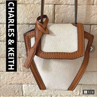 CHARLES & KEITH ミニショルダーバッグ キャンバスレザー(ショルダーバッグ)