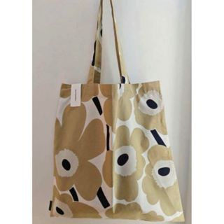 marimekko マリメッコ トートバッグ エコバッグ ベージュ花(トートバッグ)