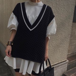 アメリヴィンテージ(Ameri VINTAGE)の【AMERI】FLARE SHIRT WITH VEST(アンサンブル)