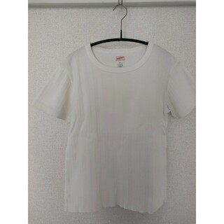 ヘルスニット(Healthknit)のヘルスニットHealthknitリブクルーTシャツ白ホワイト(Tシャツ(半袖/袖なし))