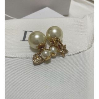 dior パール　ハート＆スターピアス