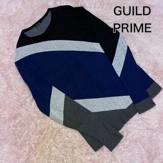ギルドプライム(GUILD PRIME)のギルトプライム　薄手ニット　シルク混　デザインニット(ニット/セーター)
