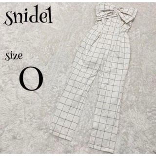 スナイデル(SNIDEL)のsnidel スナイデル ☆ リボンベアオールインワン ワンピース チェック柄(サロペット/オーバーオール)