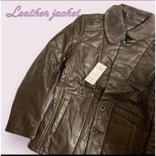 雰囲気系 90s～ Leather jacket レディース メンズ XS(ライダースジャケット)