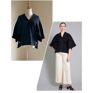 ドゥーズィエムクラス(DEUXIEME CLASSE)のCINOH black gold デザインカットソー tops✨(カットソー(半袖/袖なし))