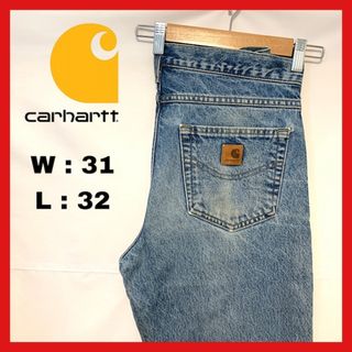 カーハート(carhartt)の90s 古着 カーハート デニム ジーンズ 革ロゴ 31×32 (デニム/ジーンズ)