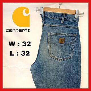 カーハート(carhartt)の90s 古着 カーハート デニム ジーンズ 革ロゴ 32×32 (デニム/ジーンズ)