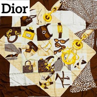 クリスチャンディオール(Christian Dior)の★Dior★ スカーフ 大判 バッグ 香水 財布 時計 靴 サングラス ブラウン(バンダナ/スカーフ)