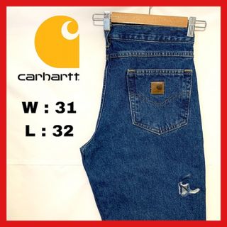 カーハート(carhartt)の90s 古着 カーハート デニム ジーンズ 革ロゴ 31×32 (デニム/ジーンズ)