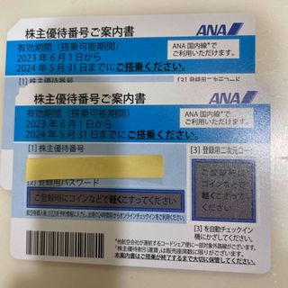 エーエヌエー(ゼンニッポンクウユ)(ANA(全日本空輸))のANA  全日空　株主優待券　2枚(その他)