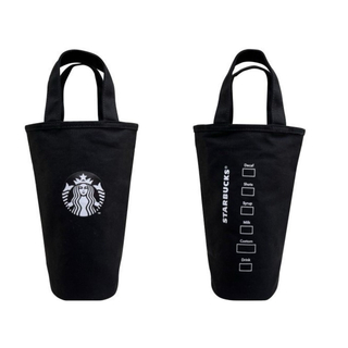 スターバックスコーヒー(Starbucks Coffee)のスターバックス　タンブラーバッグ　ドリンクバッグ　24周年　ブラック　海外限定(エコバッグ)