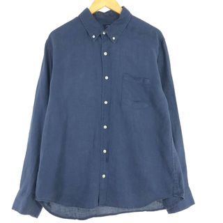 J.Crew - 古着 ジェイクルー J.Crew 長袖 リネン ボタンダウンシャツ メンズXL /eaa443186